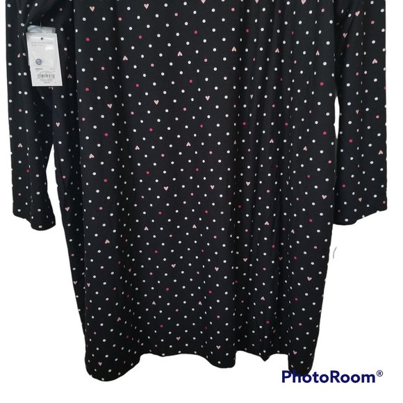 Croft & Barrow Long Sleeve Heart Henley Sleepshirt Pajamas Plus Size 3X - Picture 9 of 11